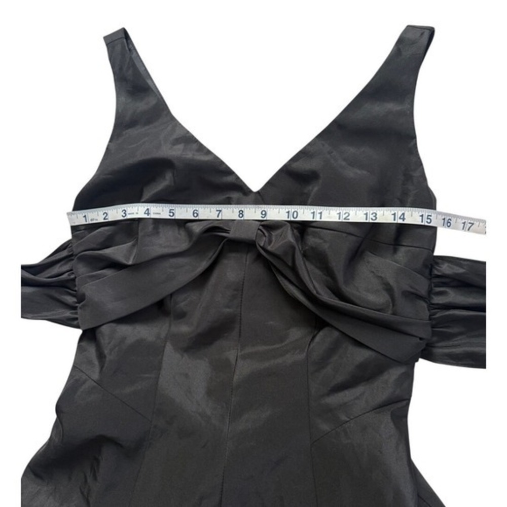 Onyx Nite Black Taffeta Crinoline Fit & Flare Dress 6 Vintage Whimsigoth Grunge - Picture 5 of 10